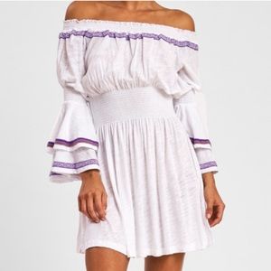 Layered Sleeve Semi Sheer Mini Coverup Dress